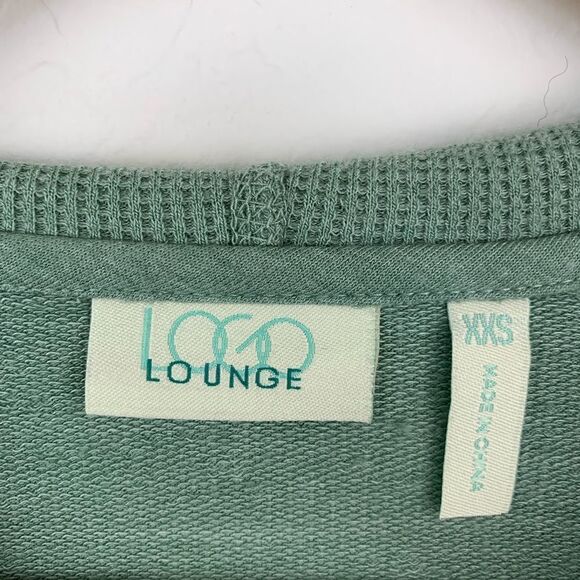 LOGO sea green full zip hooded tunic hoodie - Picture 5 of 5